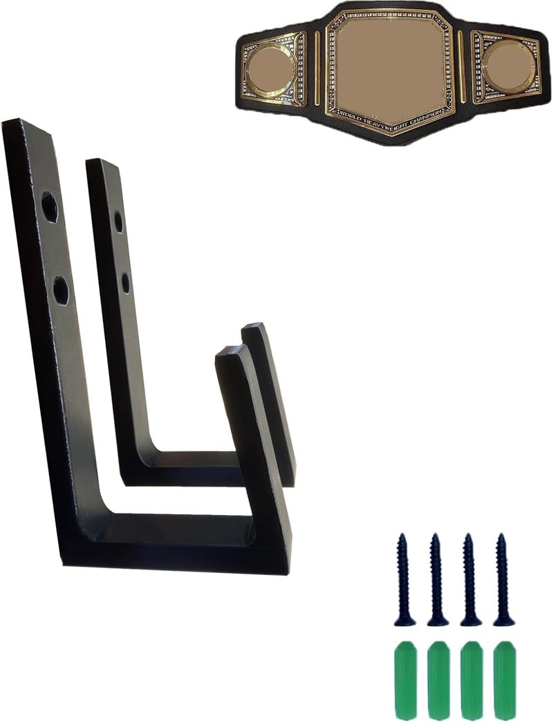 MOOYIYAN 2 Pcs Wrestling Belt Wall Display Holder,Championship Wall Mount Organizer, Mounted Belt Display for Wrestlers Championship Hanging, Durable and Easy to Install - Image 1